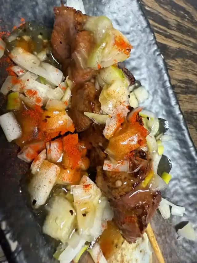 三国駅の豚串をもっと楽しむ|ぶったのねぎ・おろし・チーズ串